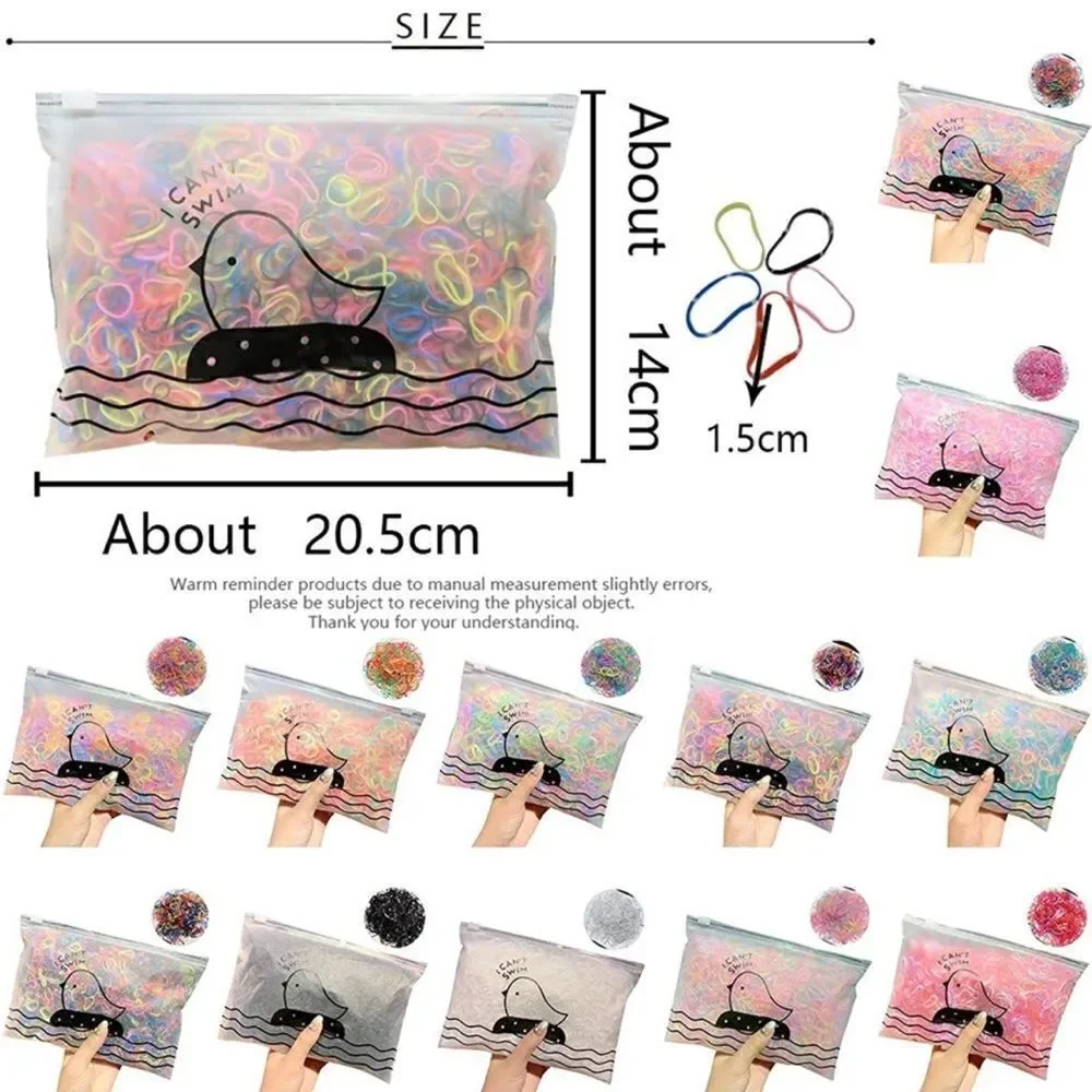 1000piece hair Rubber Bands For Kids • Solid Black • Elastic Bands • New In Bag